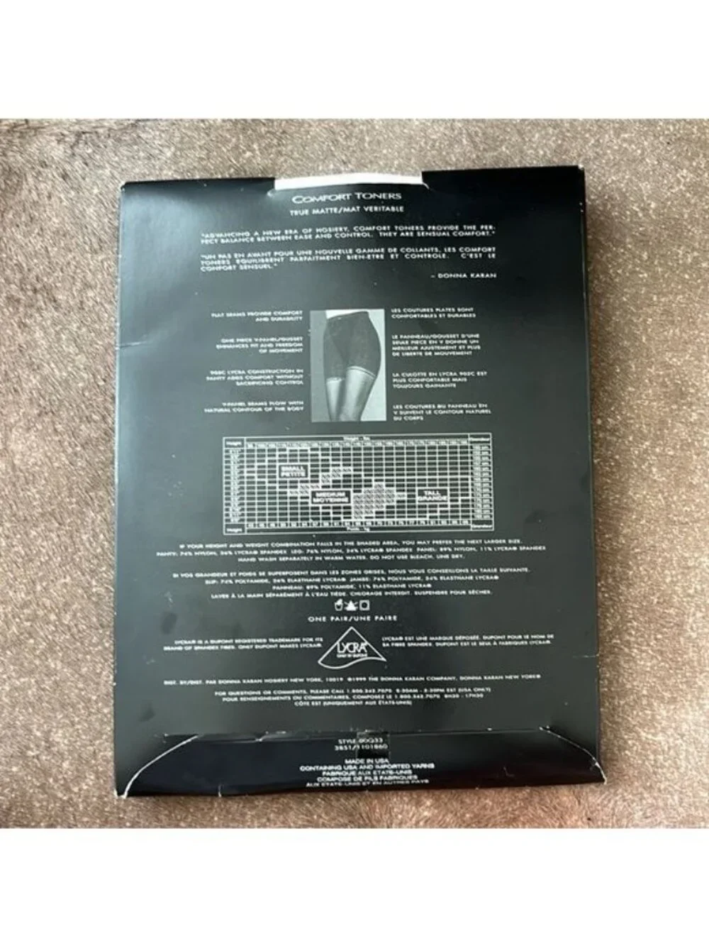 Donna Karan DKNY Comfort Toners Black Tights Pantyhose